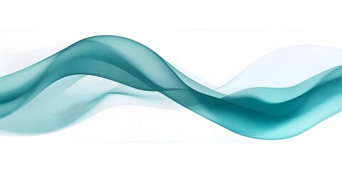 Gentle, curving abstract lines in shades of teal on a white background