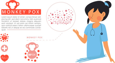 Mpox illustration Monkey Pox virus Logo 
