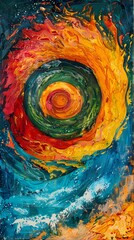 Ocean flame swirl pattern illustration poster background