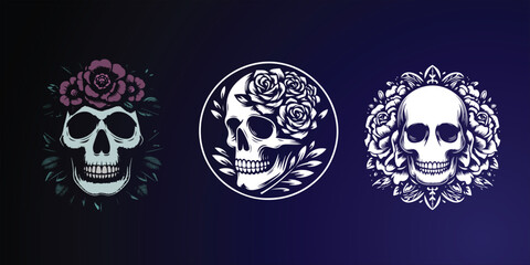 set skull design vector illustration