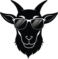 a-silhouette-goat-head-with-sunglass-white-backgro.eps