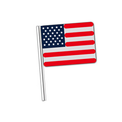 american flag isolated on white