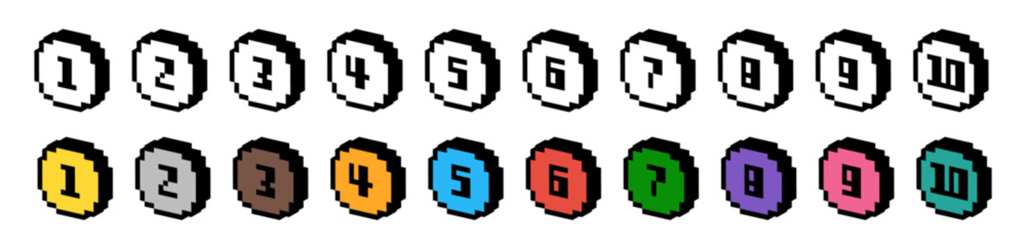 3Dドット絵 数字セット02