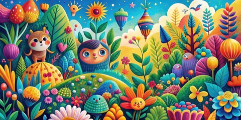 Fototapeta premium Playful Bright Illustrative Art