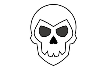 Skull line art vector illustration isolated on white background