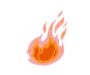 The fire is drawn in a flat style. Hand drawn vector illustration.