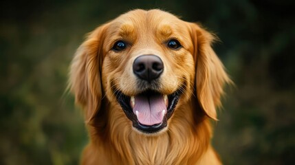 Obraz premium High-resolution close-up of a dog with a shiny, well-groomed coat and a happy expression, showcasing its adorable features in a clean, simple background