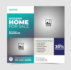 Creative Real estate house property for sale, flayer template