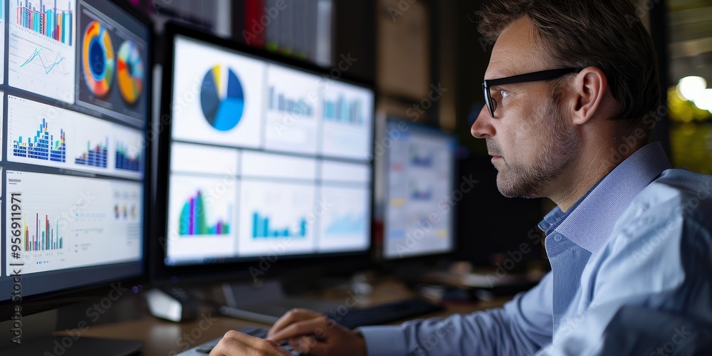 Leinwandbilder A business executive accessing real-time analytics dashboards powered by a cloud data warehouse solution