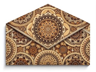 Obraz premium designer envelope with intricate patterns and money inside for high-fashion concept