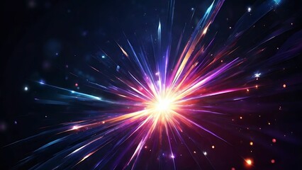 Naklejka premium Light explosion on dark background