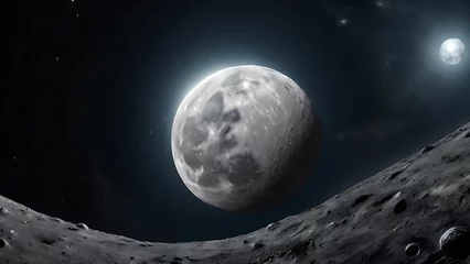 View of a moon from space