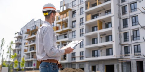 A commercial real estate appraiser surveying a property for valuation purposes
