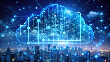 Obraz premium Economically efficient cloud infrastructure for data analysis and visualization