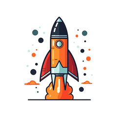 Rocket icon. Space rocket launch. Spaceship image. Vector illustration.