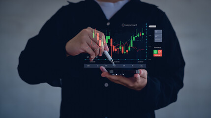 Business calculating income and return on investment, stock, income, return,  trade, investment,...