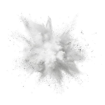 white powder splash paint watercolor isolated on transparent background cutout