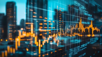 Mirrored Skyscrapers Reflecting Financial Data Symbolizing Corporate Growth