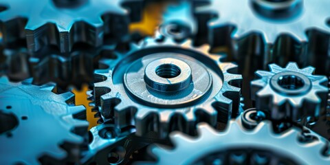 A series of interconnected gears symbolizing the synergy and interdependence of data structures in system architecture