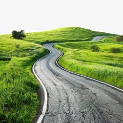 Naklejka premium PNG Road through grassfield border architecture outdoors nature isolated on white background 