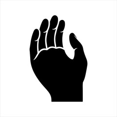 Single hand silhouette vector illustration design on white background.