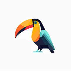 Naklejka premium Beautiful Toucan Logo, Tropical Bird Design for Your Corporate and Business Graphic Resource or Creative Project, Ai Generative
