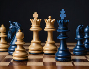 Chess figures on the chessboard.