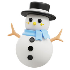 3d winter Snowman 