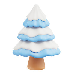 3d winter Snowy Pine Tree