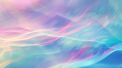 Soothing holographic background with soft gradient of blue, purple, and green in abstract design