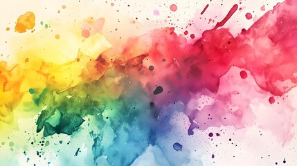 Obraz premium Vibrant Watercolor Splashes Blending in Dynamic Expression