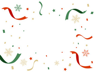 リボンと雪と紙吹雪　Happy new year クリスマス