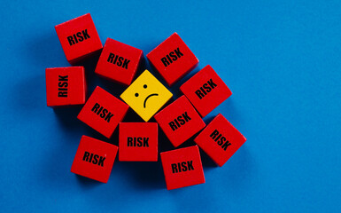 Extreme risk management uncertainty concept, stress and frustration hazard. Too many risk factors...
