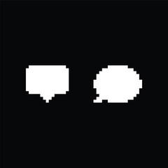 pixel Chat icon vector bubble sign
