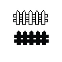 pixel Fence icon. sign pixel art icon vector 8 bit game