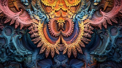 Obraz premium Mesmerizing Abstract Fractal Patterns with Vibrant and Intricate Designs