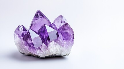 Fototapeta premium amethyst crystal on a white background