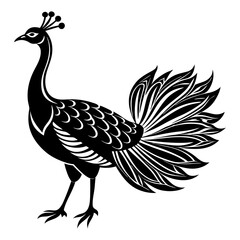 Download Peahen   Bird   Silhouette   Vector Art And Illustration  Svg File For Design.