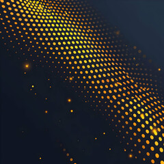 Abstract Background with Golden Circles and Glowing Lights Illustration