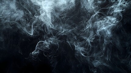 Obraz premium Mysterious and Eerie Dark Abstract Smoke Tendrils Floating on Shadowy Background