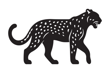 Fototapeta premium Sleek Black Leopard Silhouette Vector Image