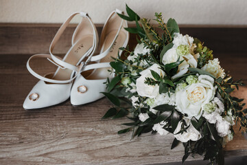 wedding bouquet on the table