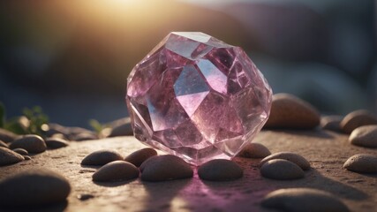 Tranquil yet potent crystal grid radiating a soft luminance.