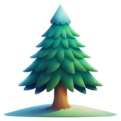 Fototapeta premium A charming 3D illustration of a whimsical birch tree with a snowy cap.