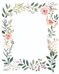 Elegant minimalist Mughal garden illustration featuring floral designs in soft pastel hues