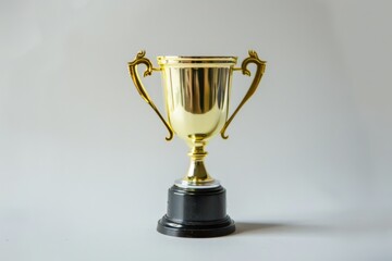 A vibrant yellow trophy, its polished surface reflecting the surrounding light
