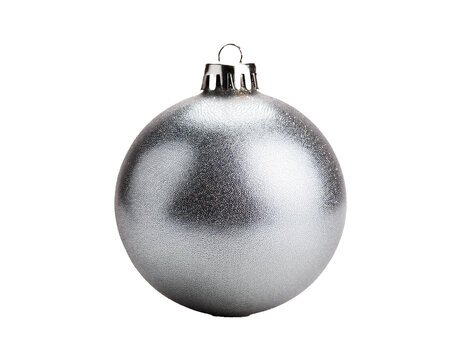 Weihnachtsbaumkugel in silber isoliert auf wei&szlig;en Hintergrund, Freisteller , Transparent 