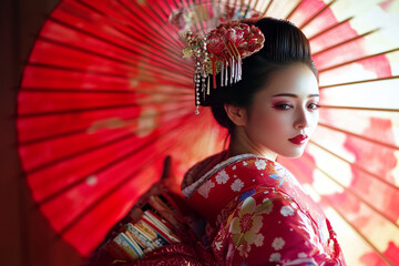 Traditional Japanese Woman in Cultural Attire - Authentic Cultural Photography