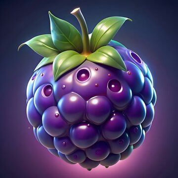 A whimsical 3D illustration of a Farkleberry. perfect for adding a touch of playful charm to your designs.