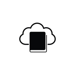 Obraz premium book and cloud icon online librry sign 
